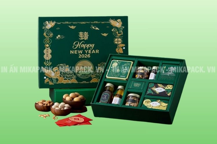 Xưởng in hộp giấy đựng quà tết sang trọng