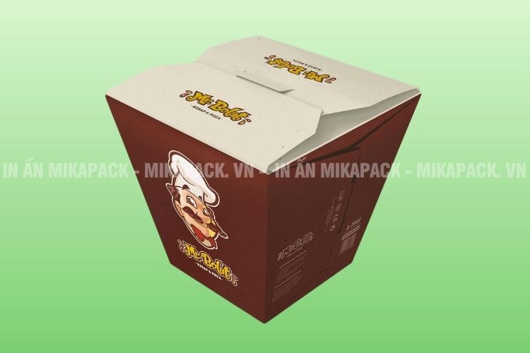 Hộp đựng thực phẩm với tông màu nâu chủ đạo, tạo cảm giác sang trọng