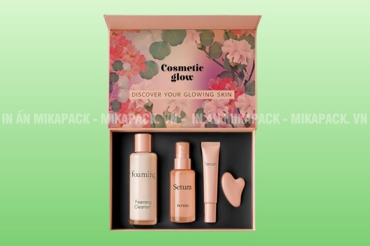 Hộp quà có lớp lõi bên trong làm từ chất carton và lớp bên ngoài phủ giấy cao cấp