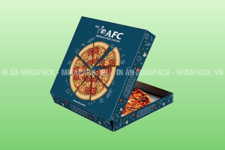 In hộp pizza nắp gài