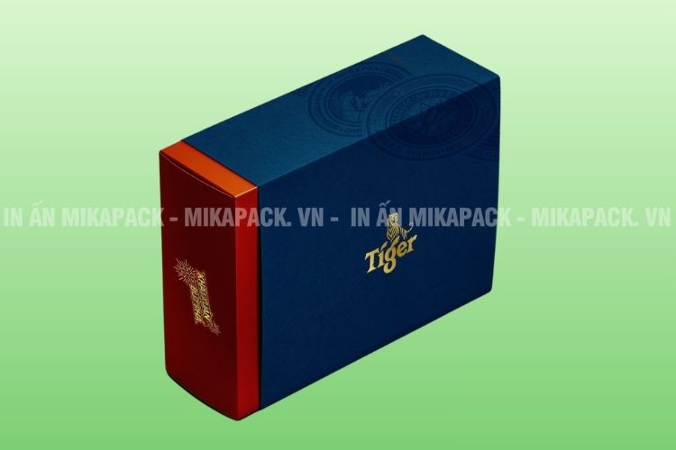 Mẫu in vỏ hộp theo yêu cầu sang trọng, ép kim logo