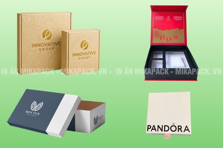 In ấn hộp quà nắp gài, nắp nam châm, nắp âm dương và nắp rút