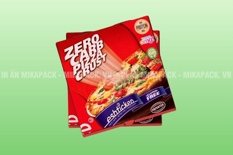 Mẫu in tái hiện hình ảnh miếng pizza ngon miệng, kích thích vị giác