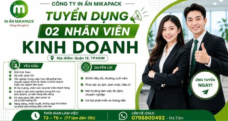 mikapack tuyển nhân viên kinh doanh