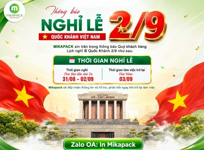 Mikapack thông báo lịch nghỉ lễ 2-9-2026