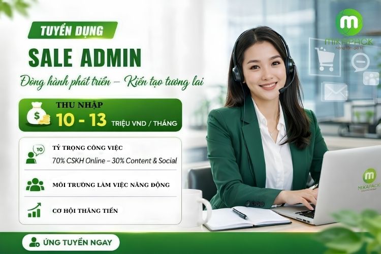 tuyển dụng sale admin mikapack