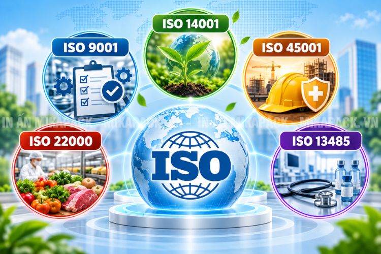 Các tiêu chuẩn ISO hiện nay: chất lượng, môi trường, y tế, an toàn lao động và thực phẩm.